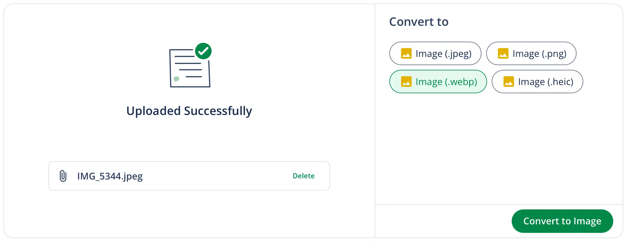 Screenshot of the convert screen for Quillbot's online JPG converter