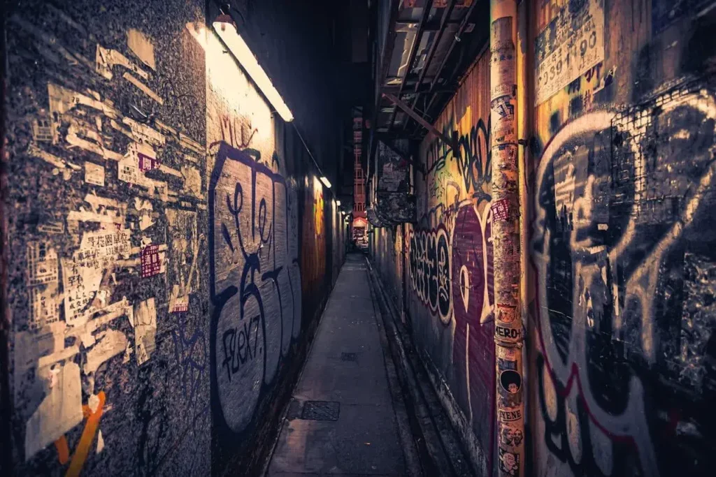 A dark alleyway