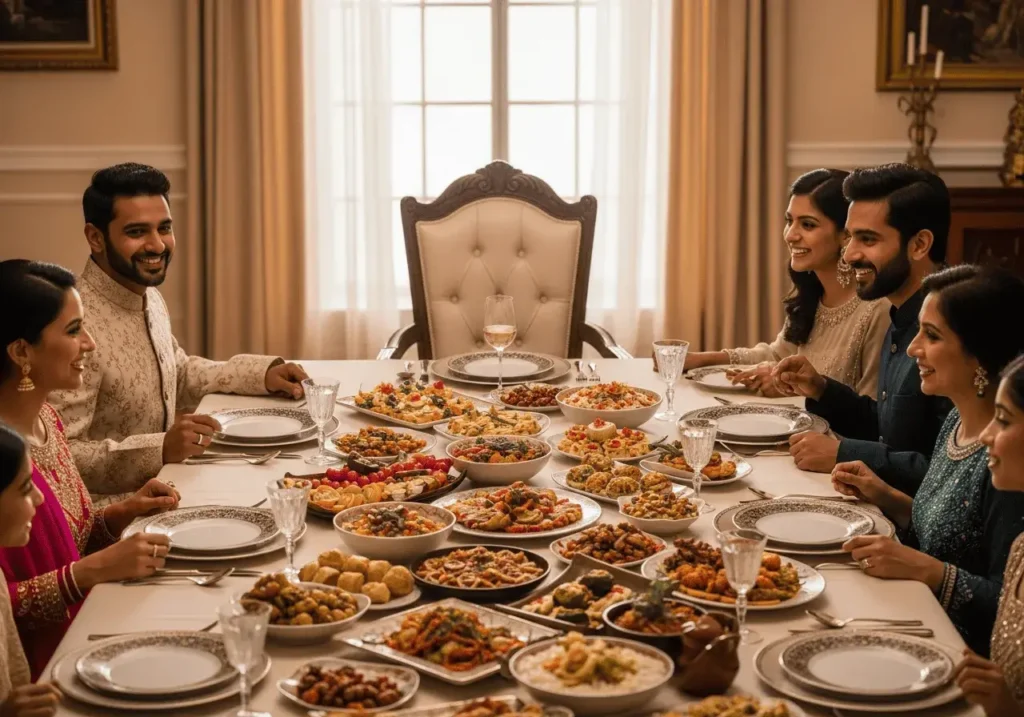 An AI-generated image of a family meal