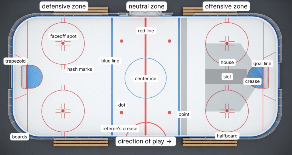 An image showing a labeled hockey rink