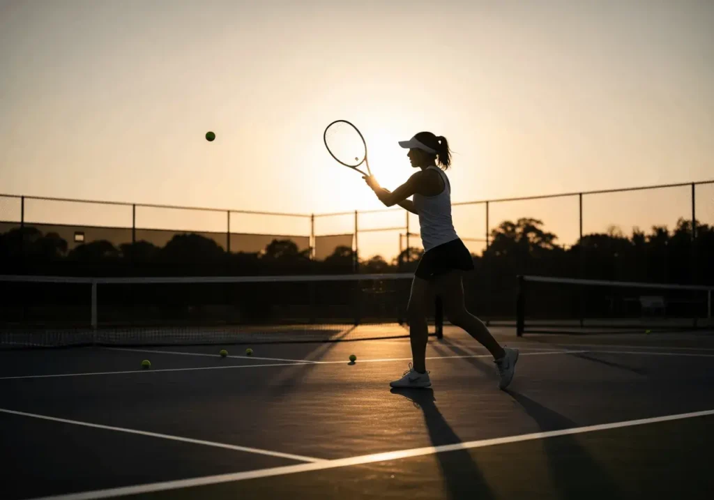 An AI-generated image of a female tennis player