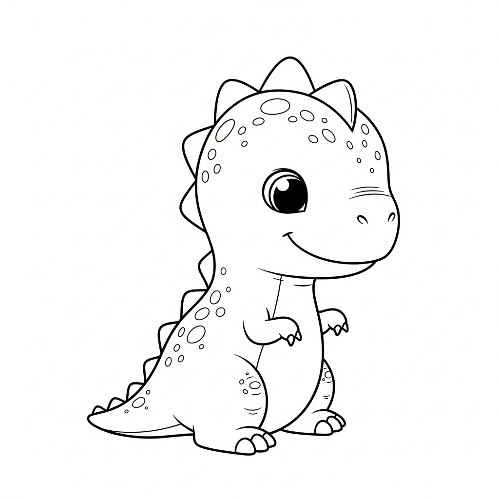Ausmalbild von einem Baby-Dino