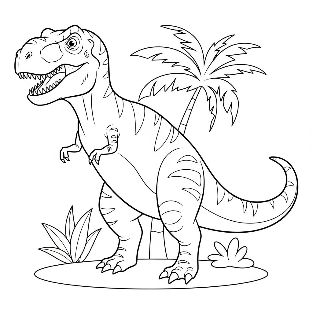 Einfaches Ausmalbild von einem Dinosaurier