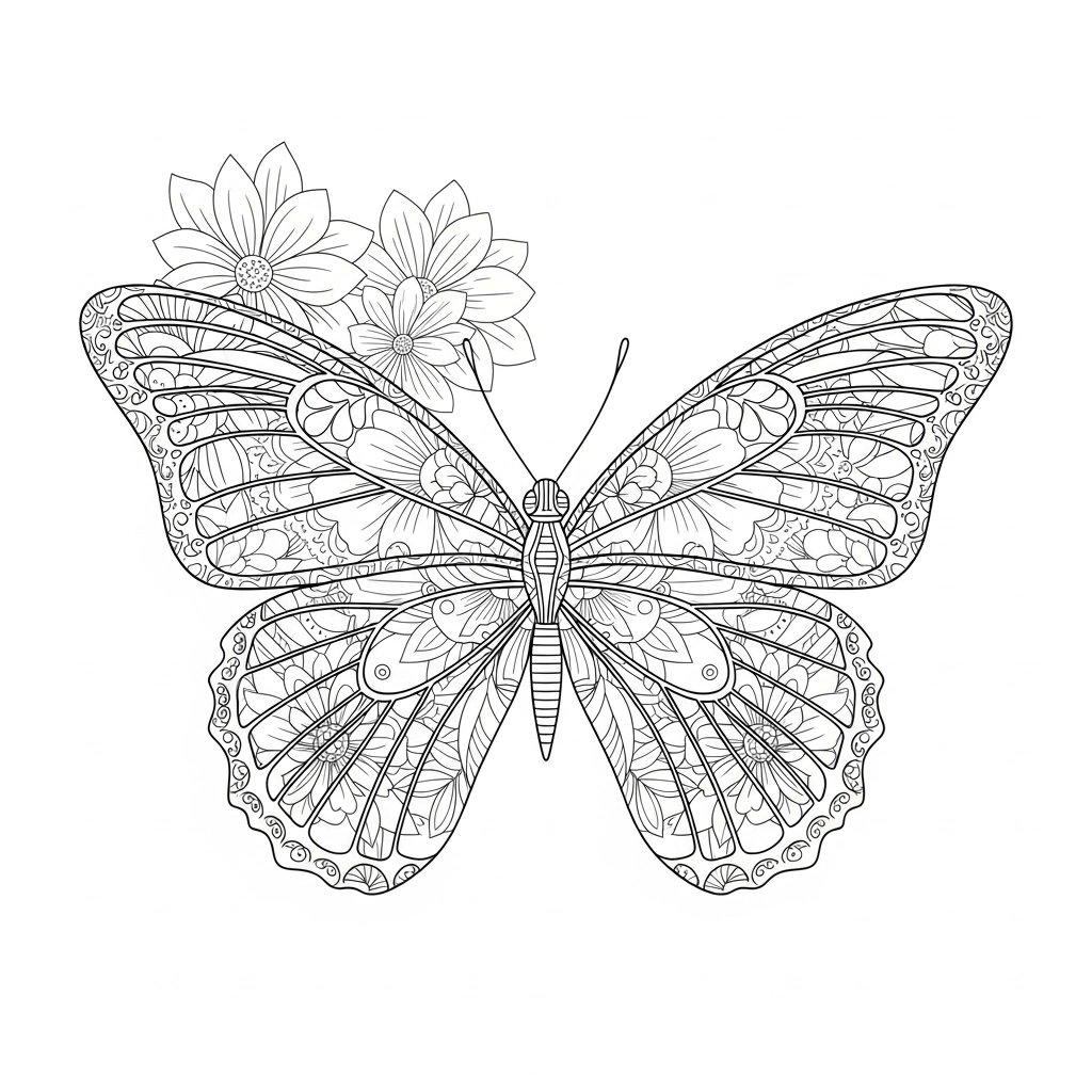 Frühlings-Ausmalbild für Erwachsene