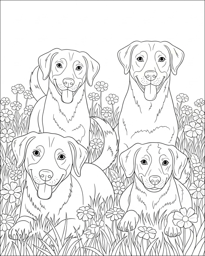Ausmalbilder Hunde
