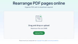 The landing page of QuillBot's Reorder PDF tool