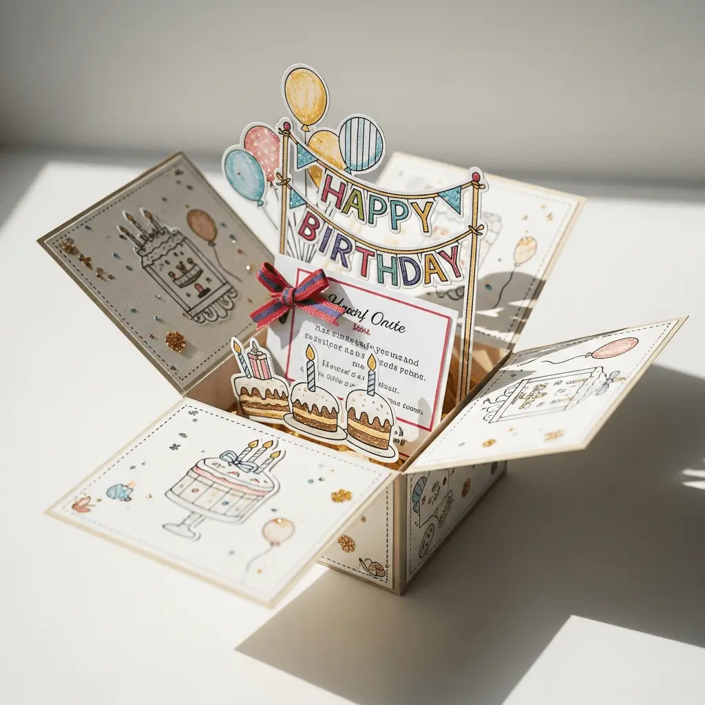 a fold out birthday gift card idea