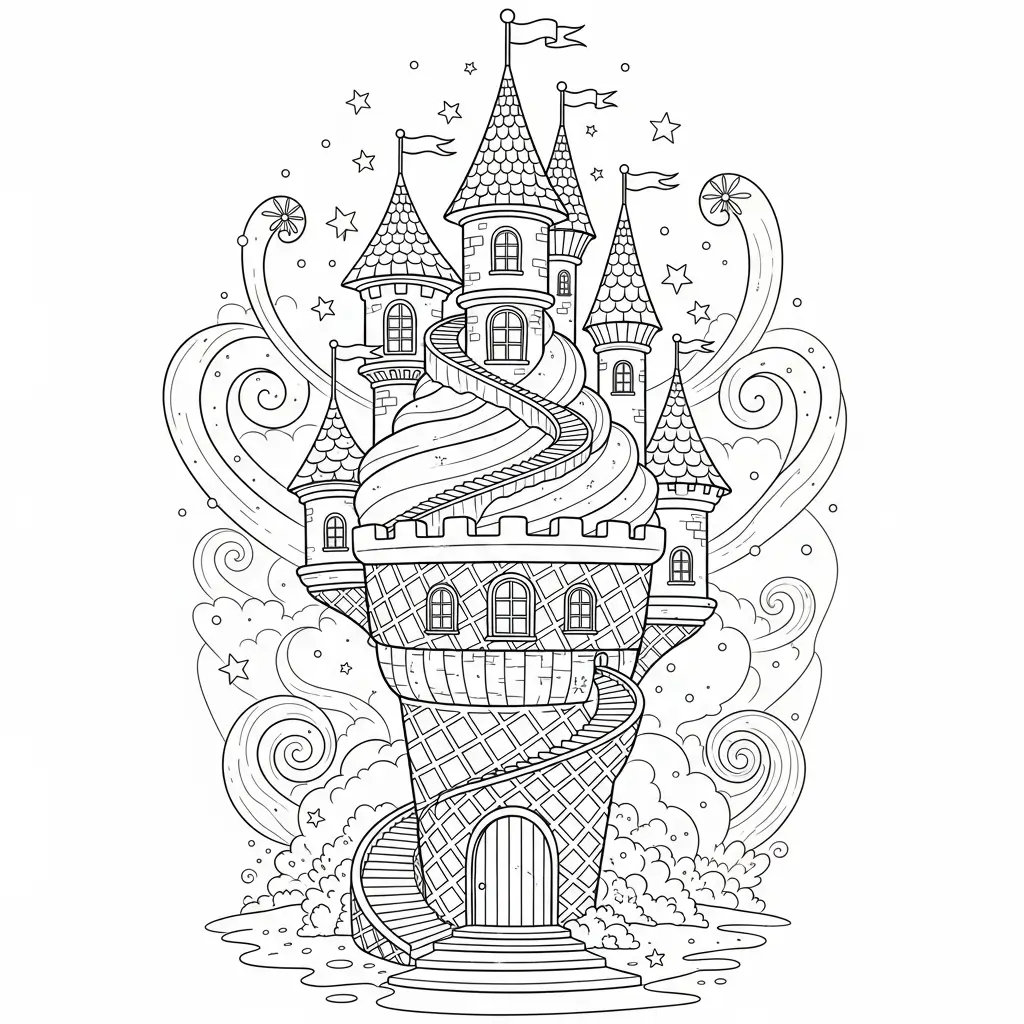 coloriage chateau magique glace