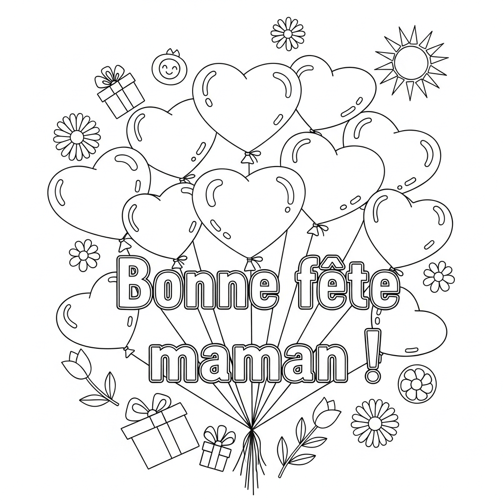 coloriage fête des mères