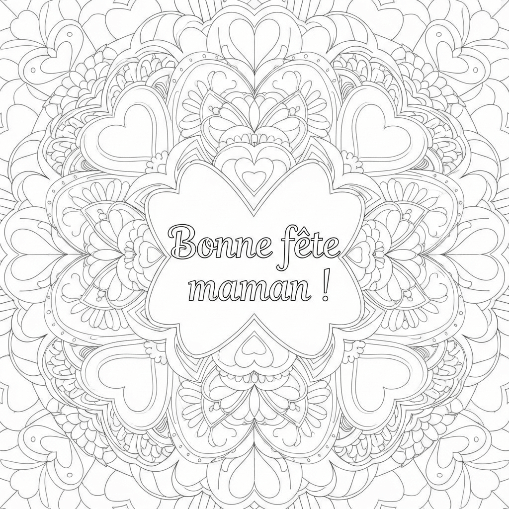 coloriage fête des mères mandala pour adulte