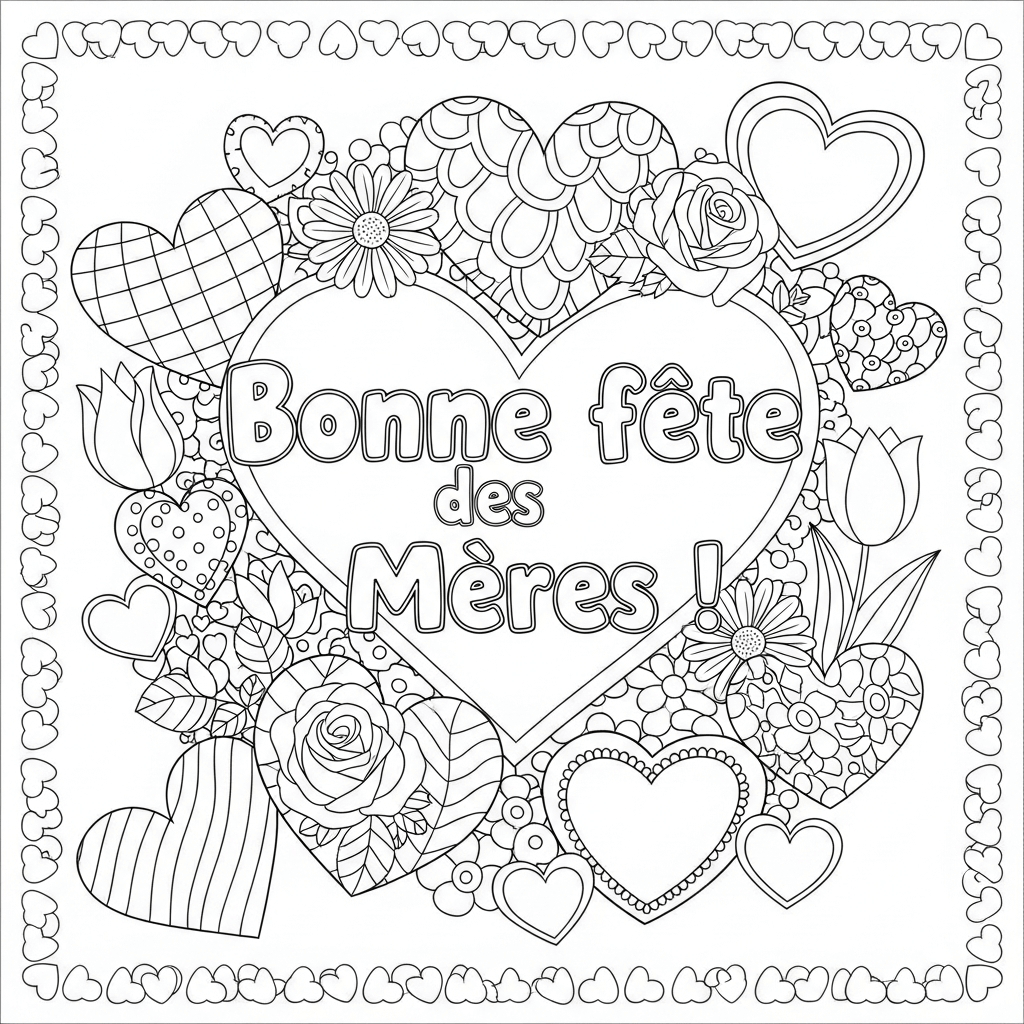 coloriage fête des mères pour enfant