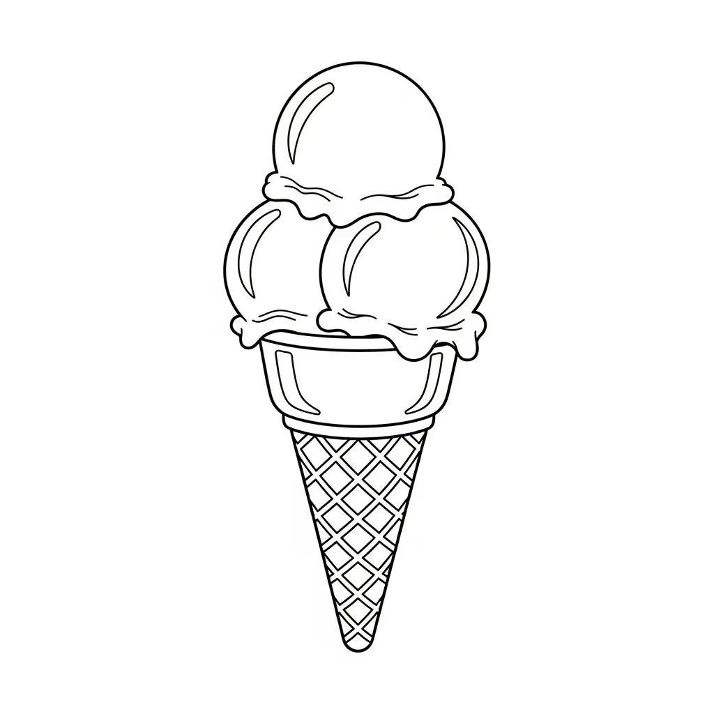 coloriage glace 3 boules