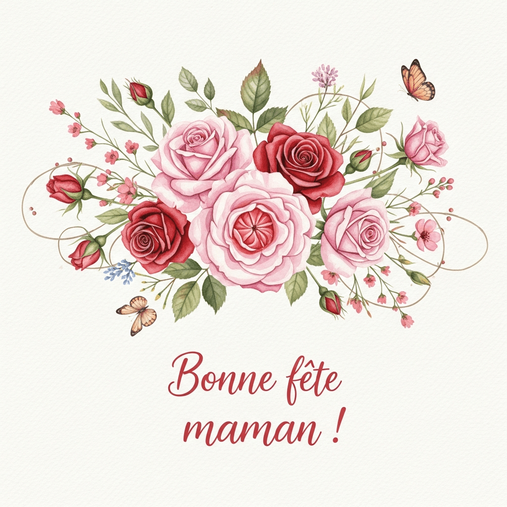 dessin fête des mères fleurs