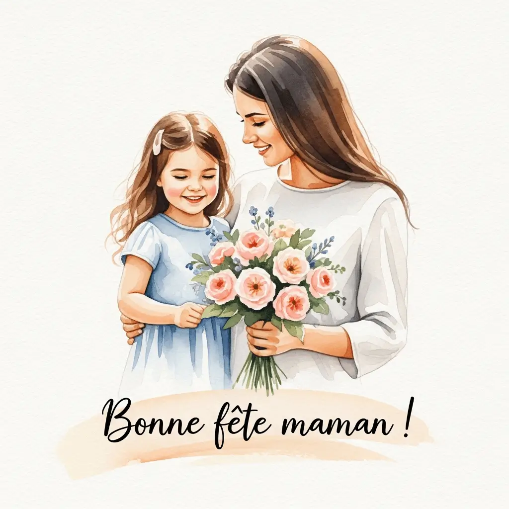 dessin fête des mères fille