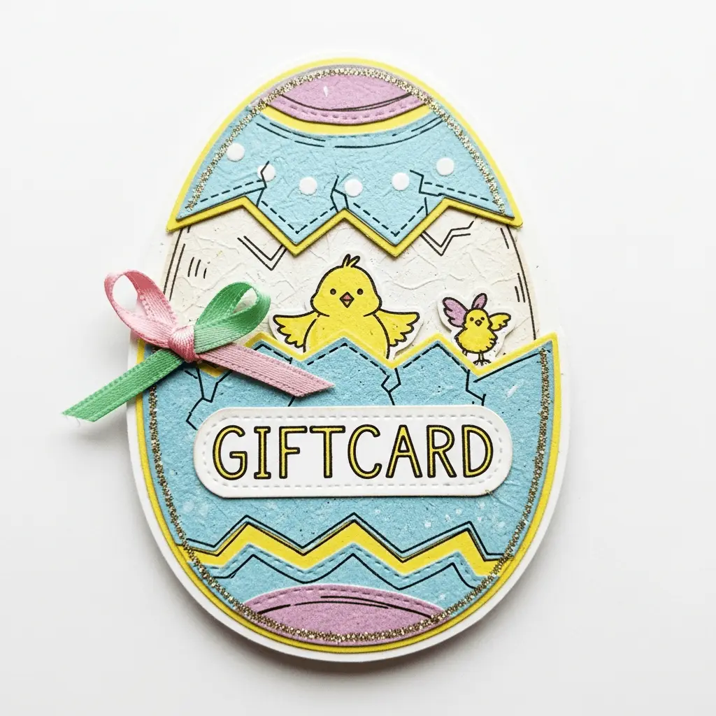 easter gift card idea in the shape of a decorative egg