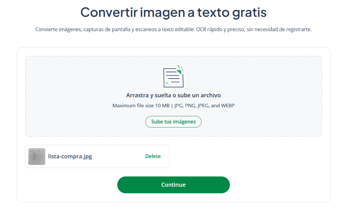 El conversor de imagen a texto permite transformar imagen en texto en un par de clics.