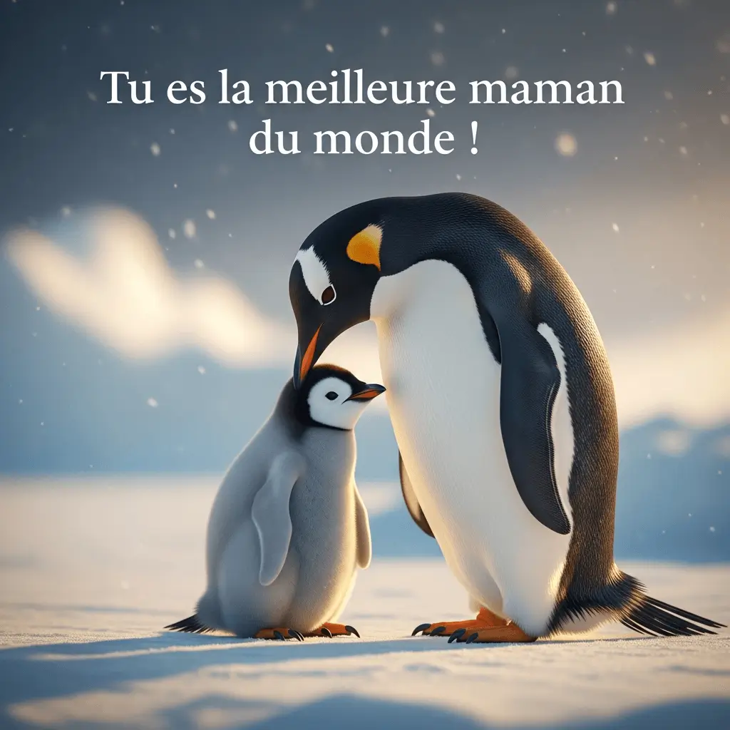 message original fête des mères avec pingouins
