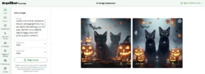 Screenshot of a black cat image from Quillbot's Image Generator