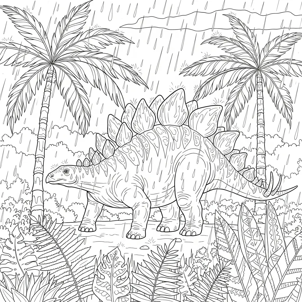 coloriage dinosaure difficile