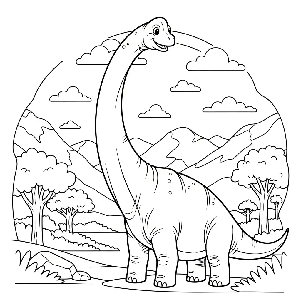 coloriage dinosaure diplodocus