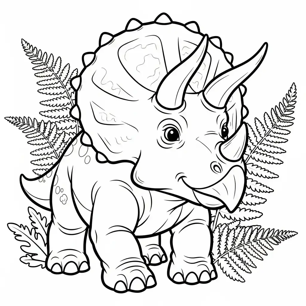 coloriage dinosaure triceratops