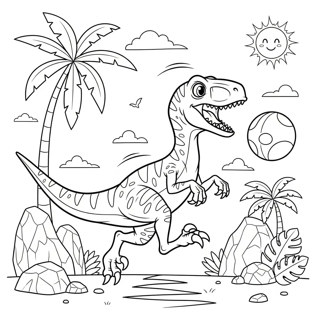 coloriage dinosaure velociraptor