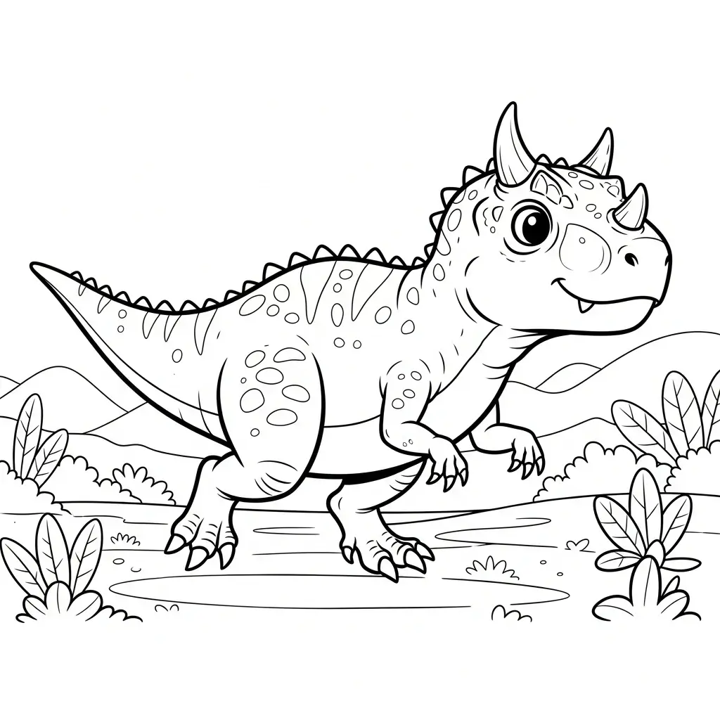 coloriage dinosaure facile