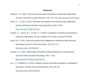 Sample APA references page