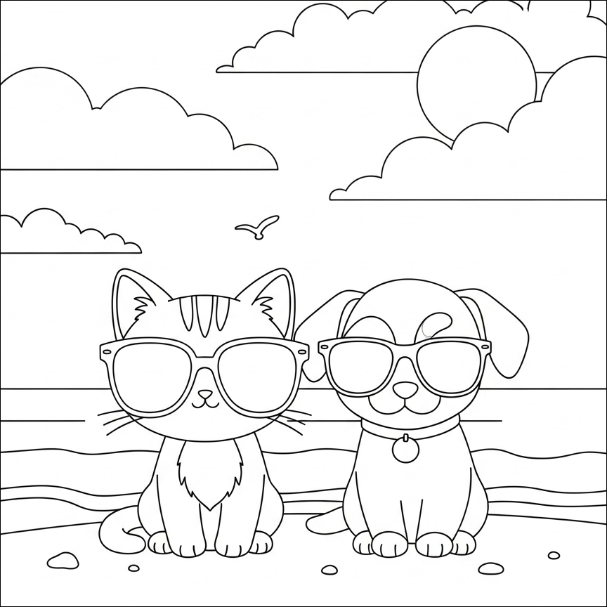 coloriage chat pour enfant