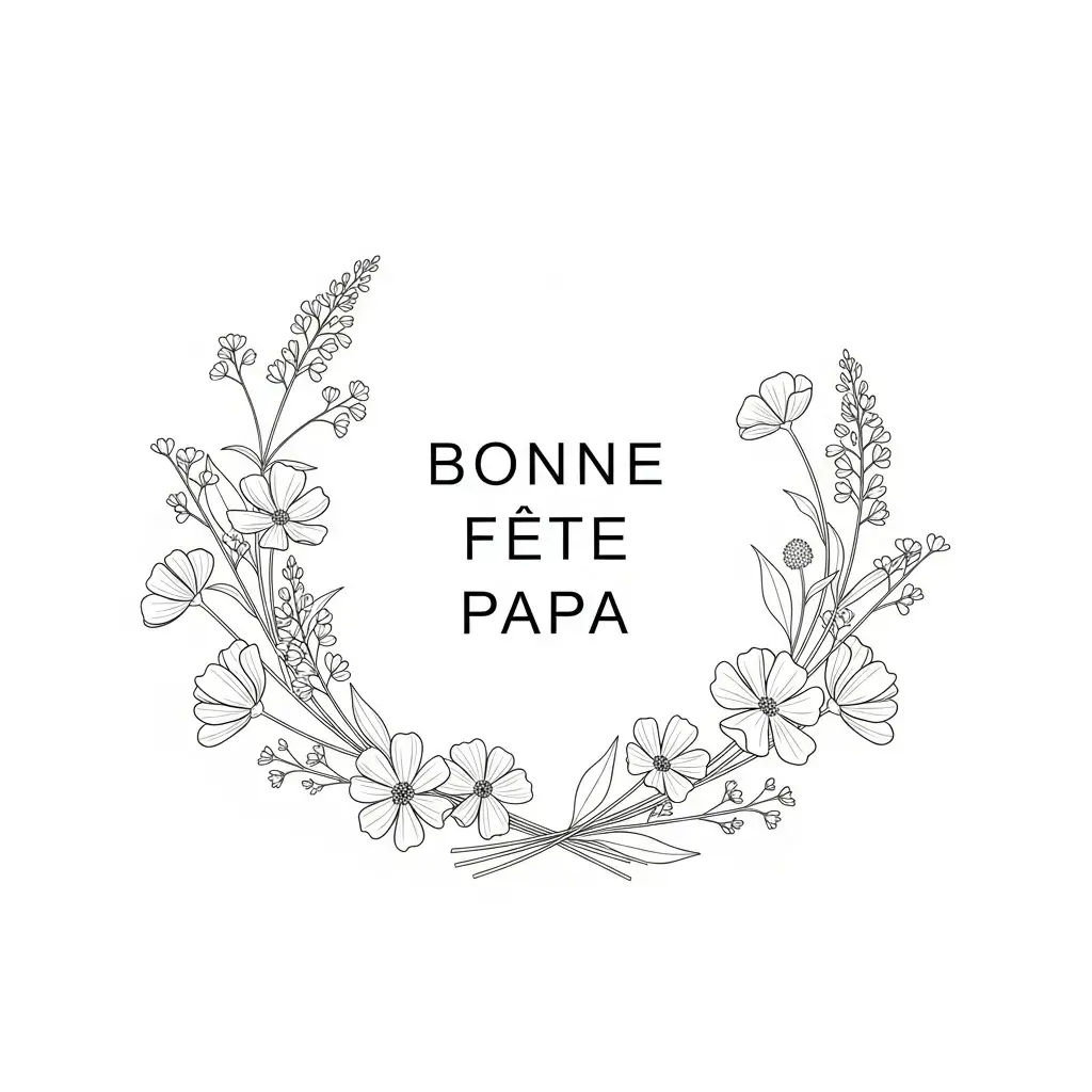 dessin fete des peres fleurs