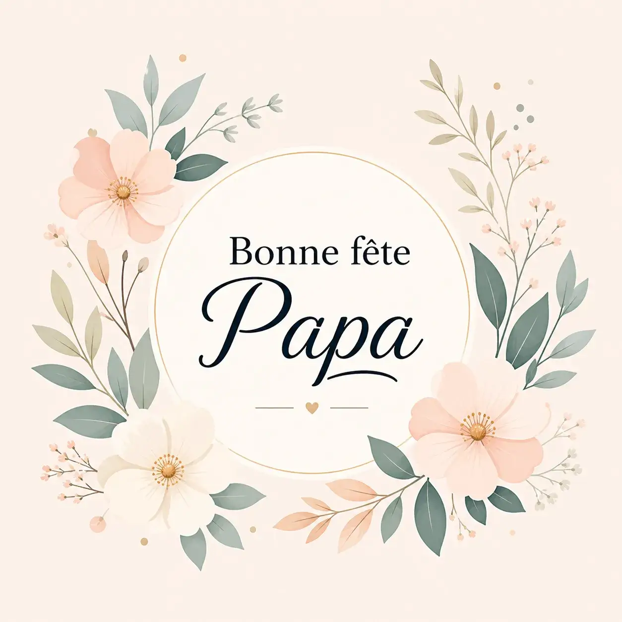 dessin fete des peres simple avec fleurs