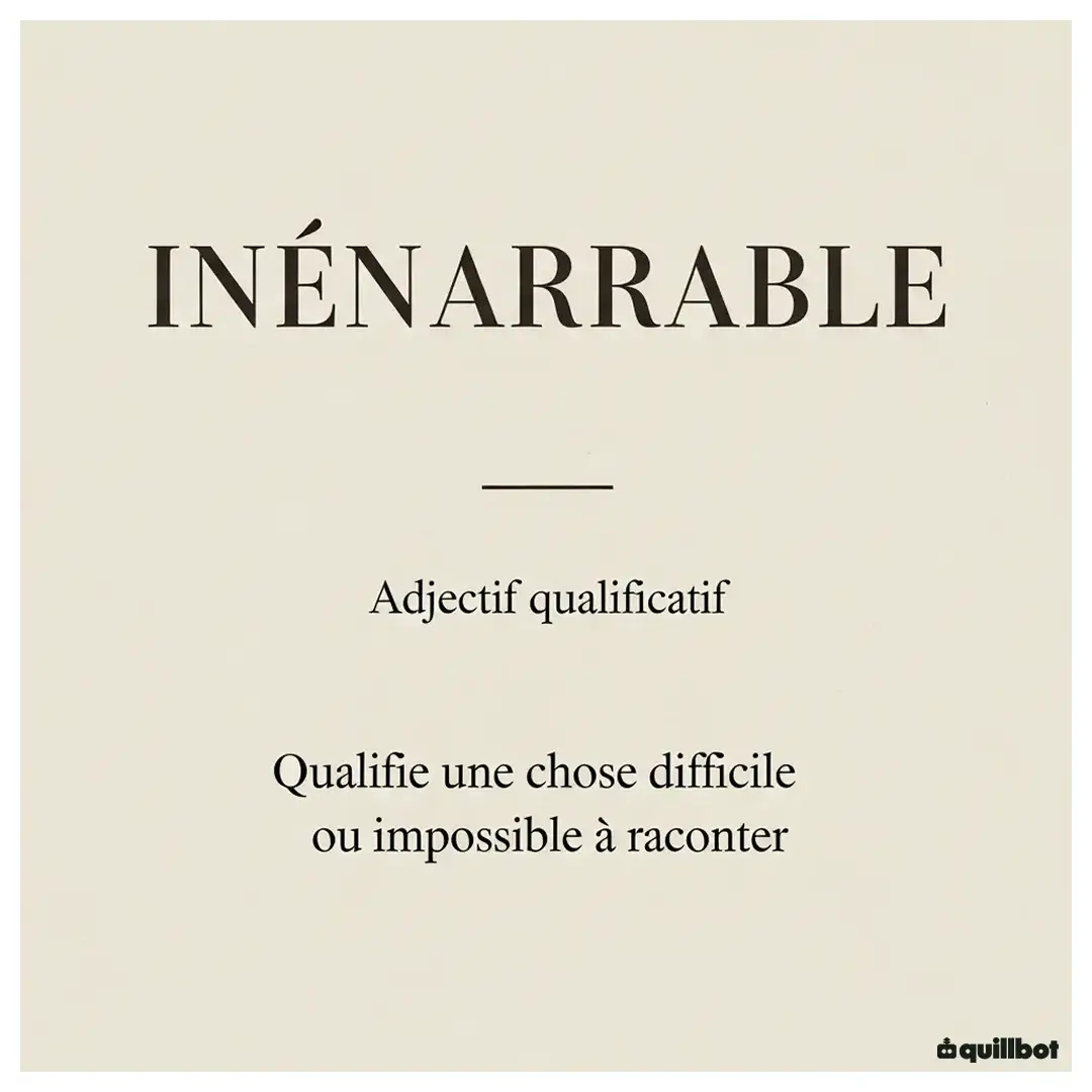 inénarrable définition