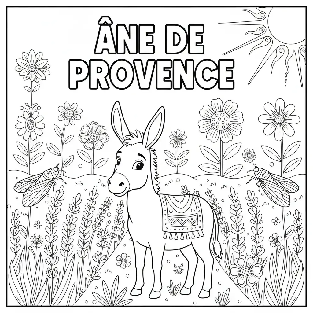 coloriage cheval ane de provence