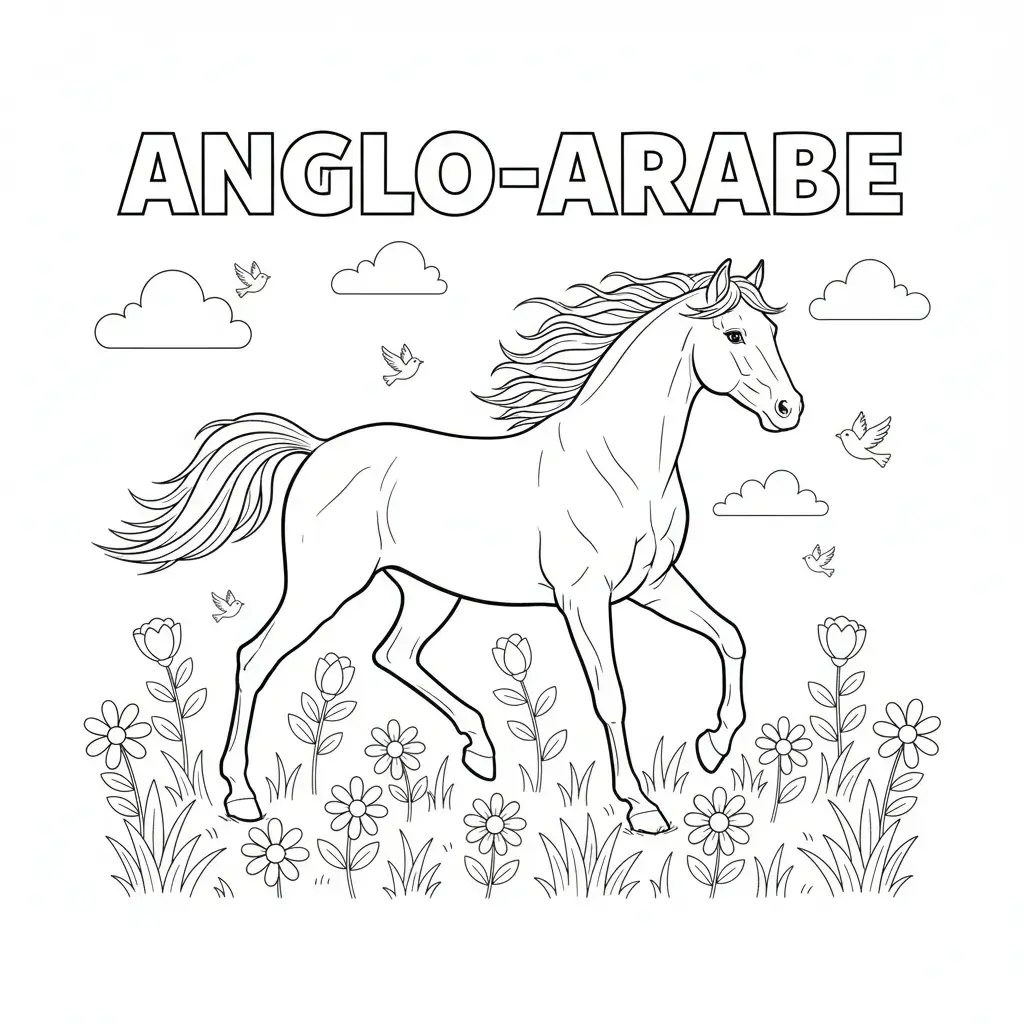 coloriage cheval anglo arabe