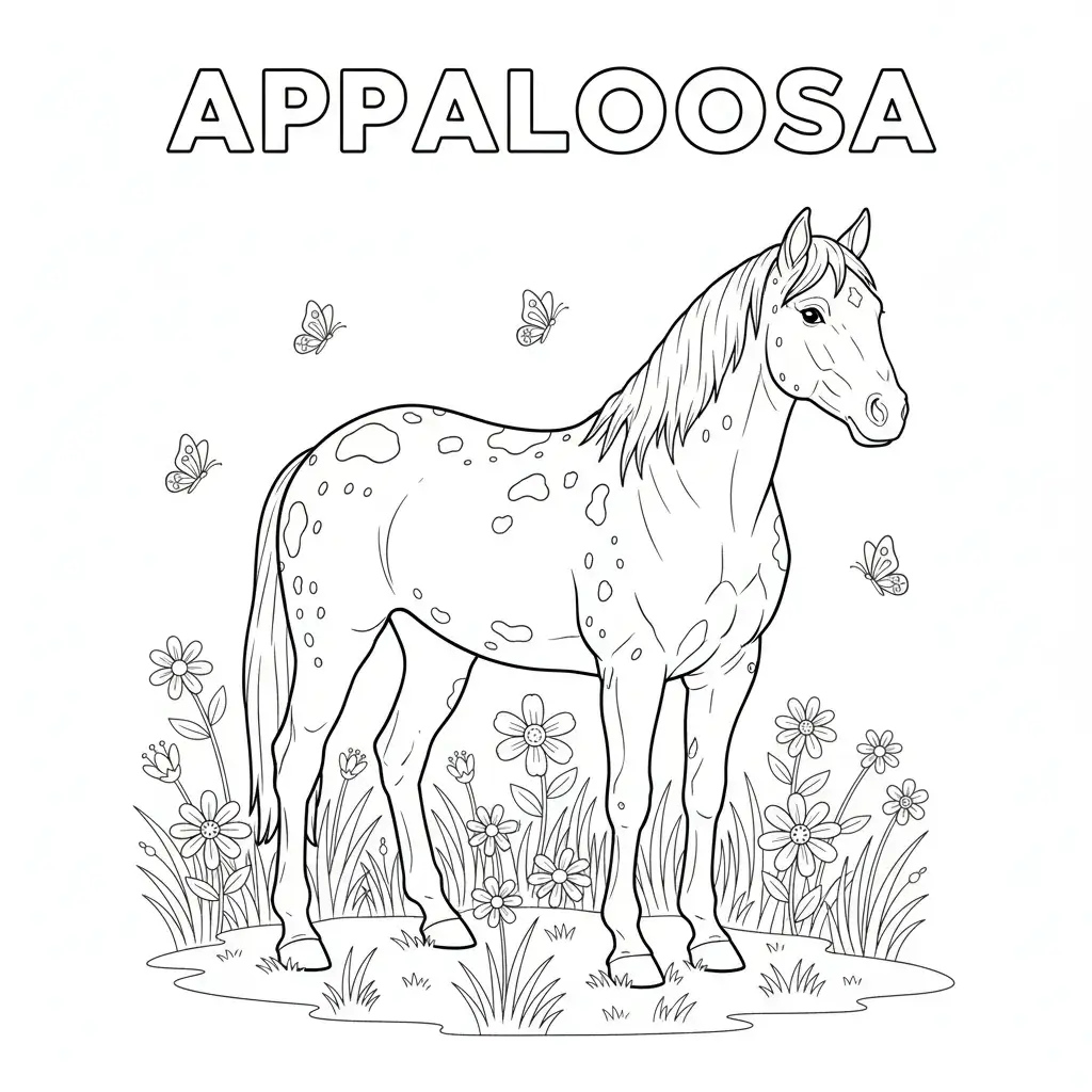 coloriage cheval appaloosa