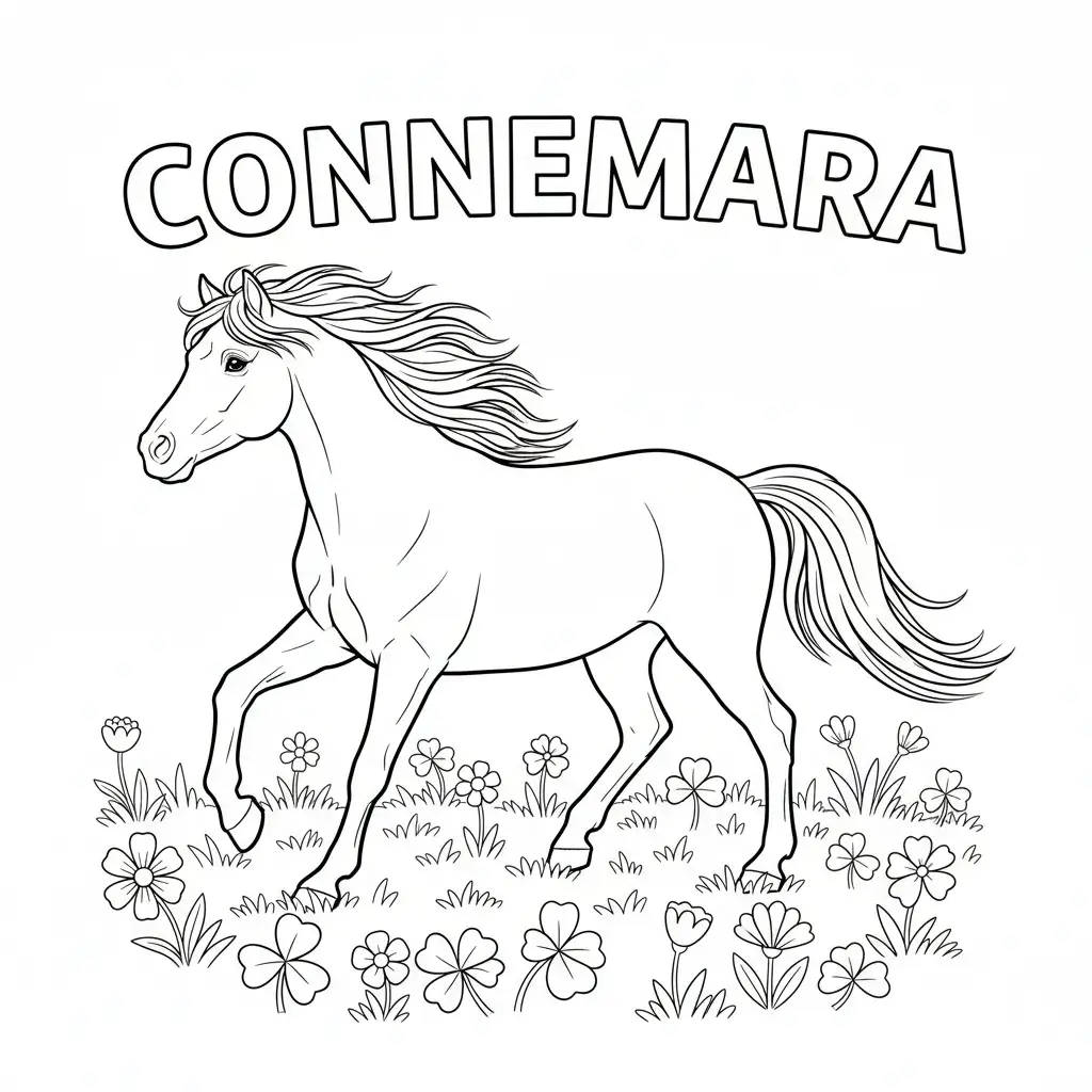 coloriage cheval connemara