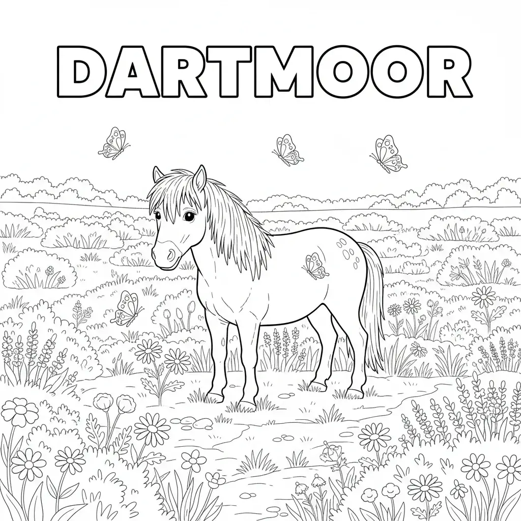 coloriage cheval dartmoor