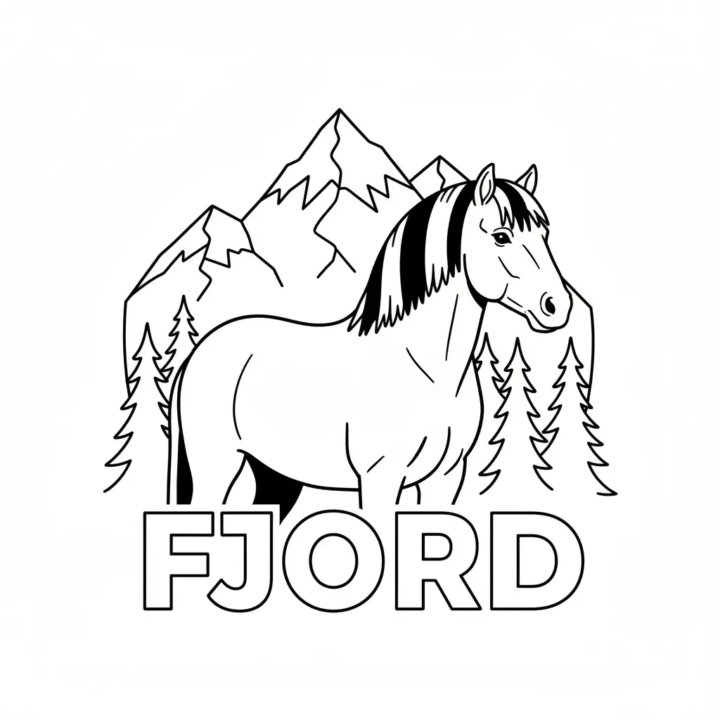 coloriage cheval fjord