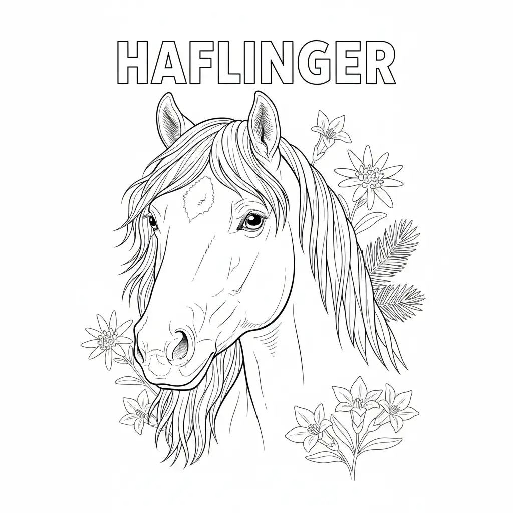 coloriage cheval haflinger
