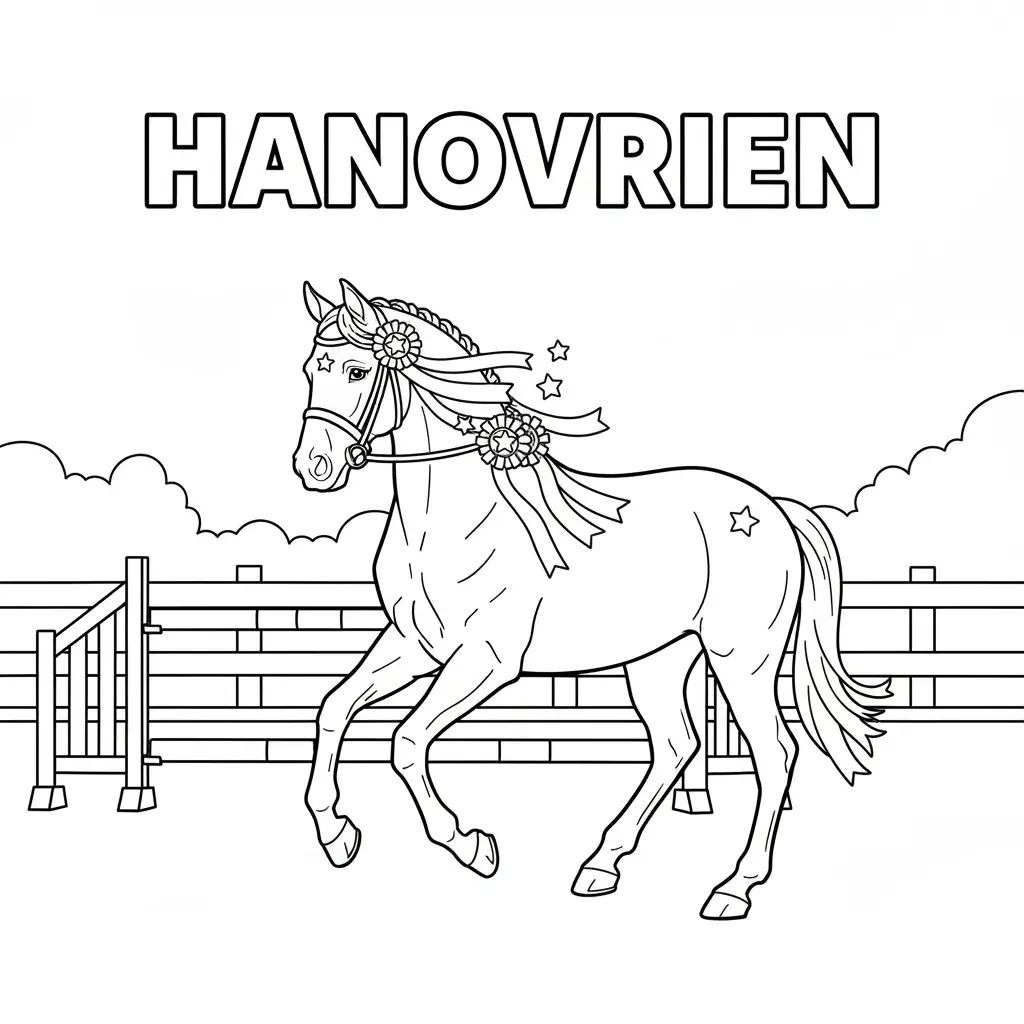 coloriage cheval hanovrien