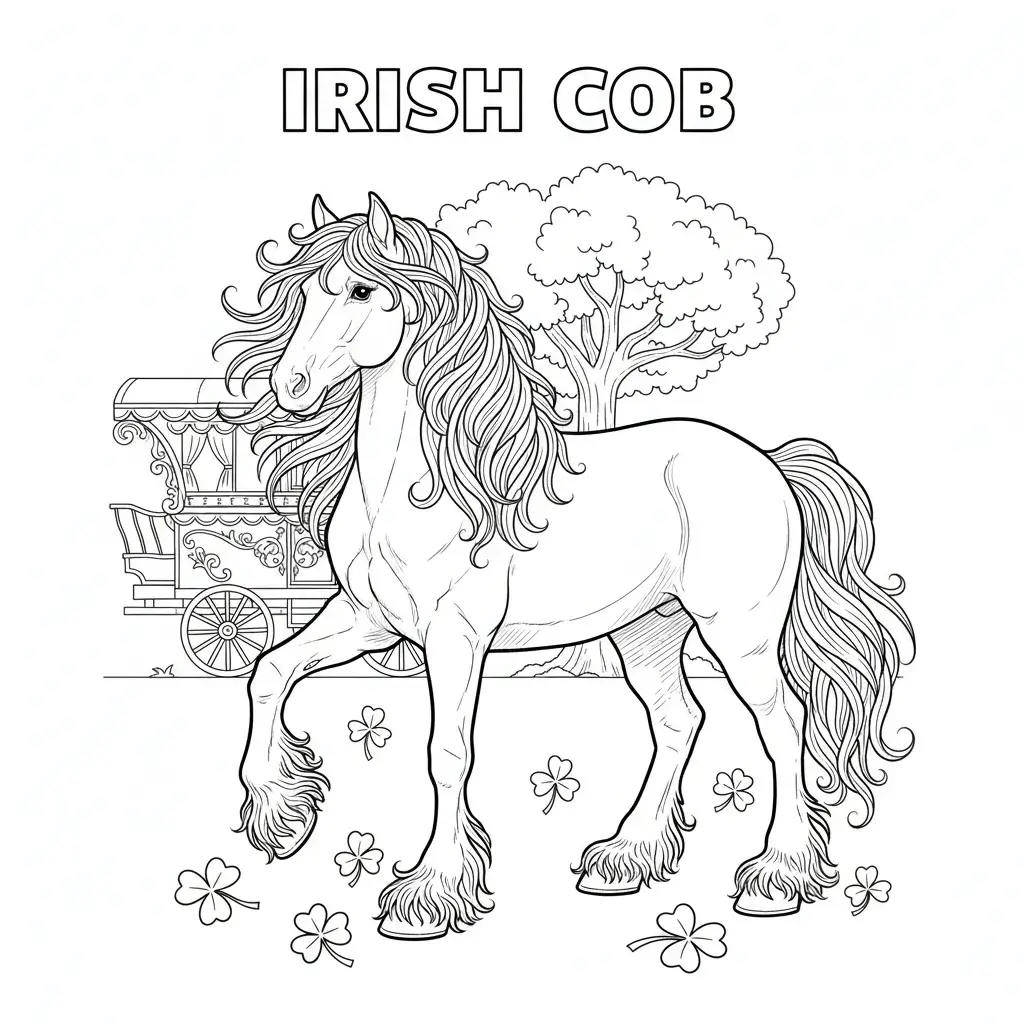 coloriage cheval irish cob