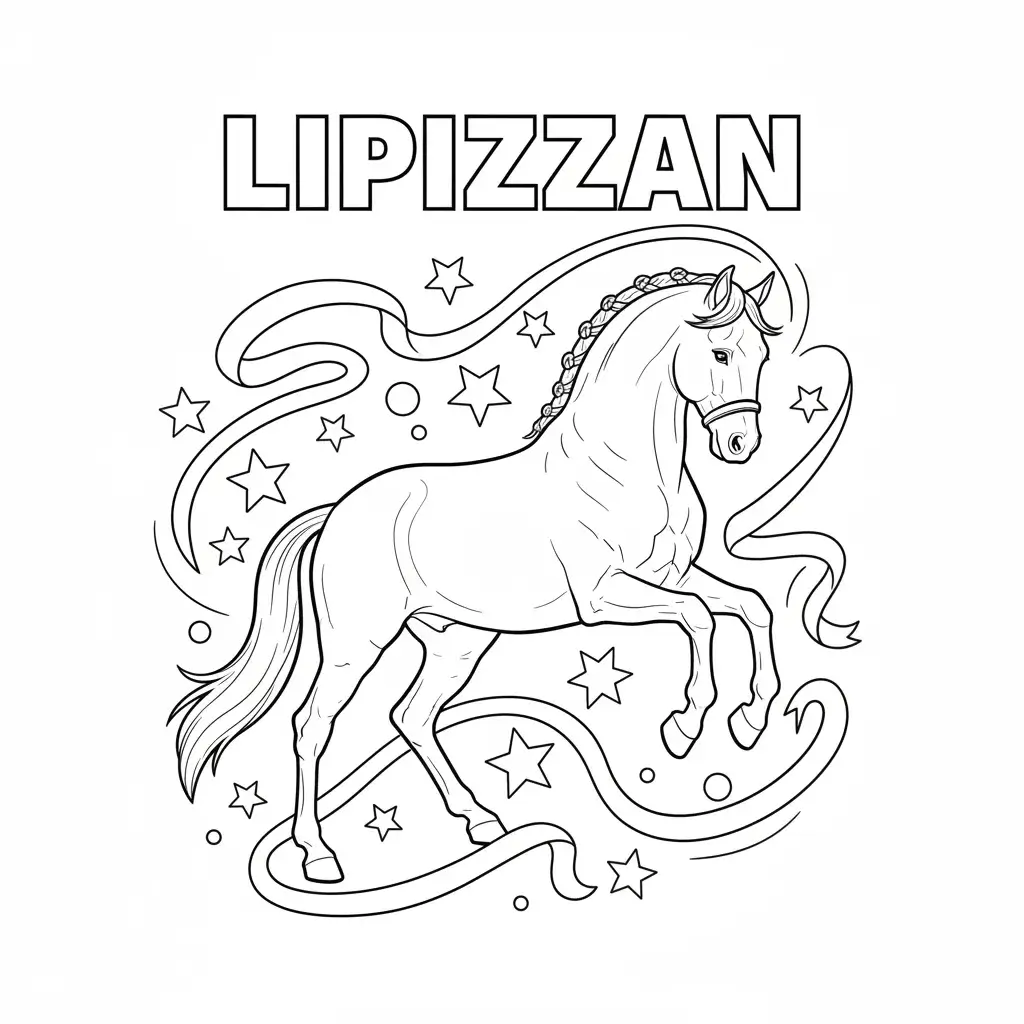 coloriage cheval lipizzan