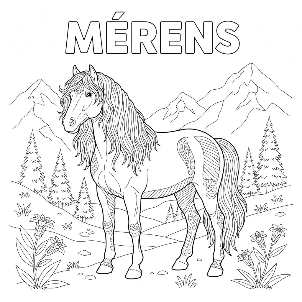 coloriage cheval merens