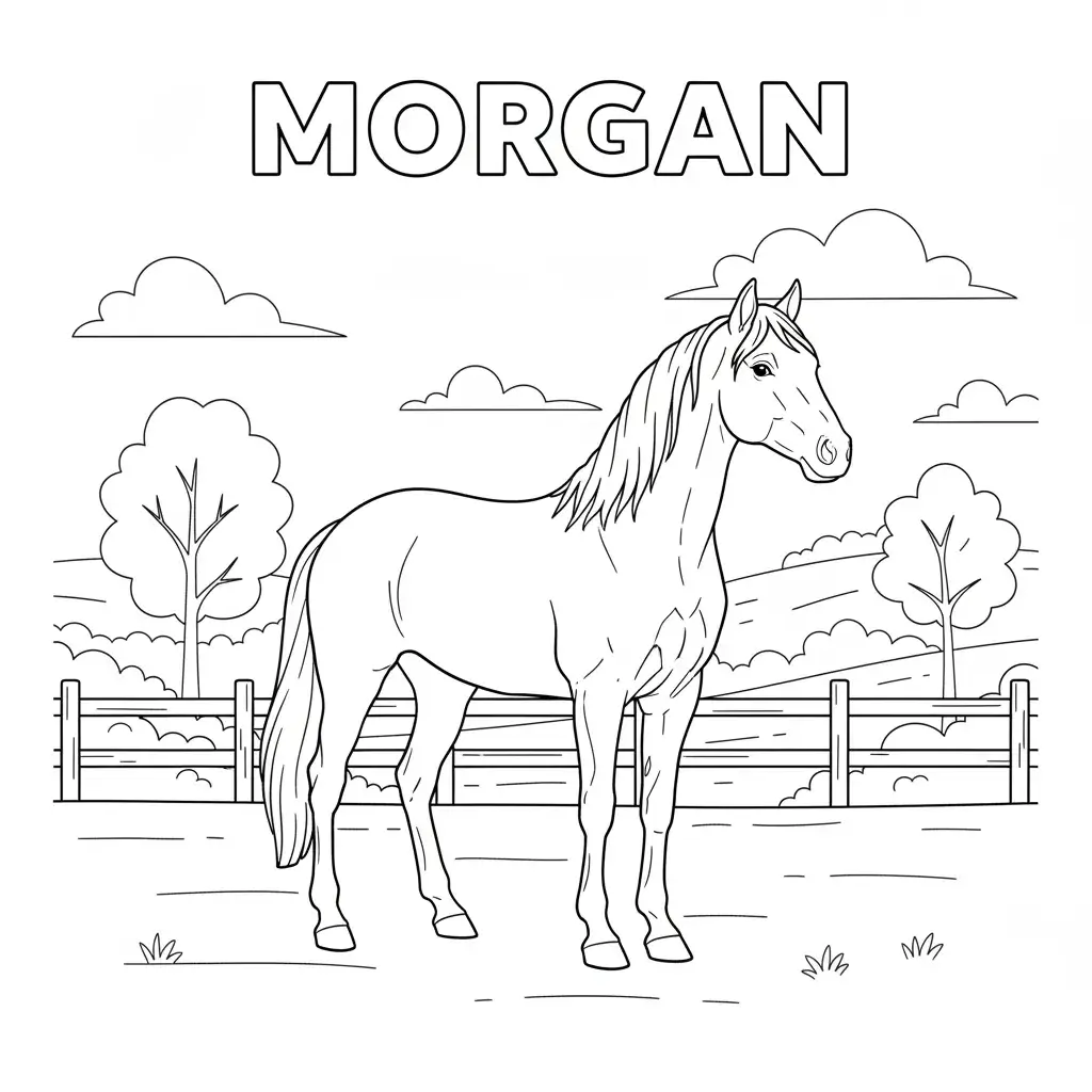 coloriage cheval morgan