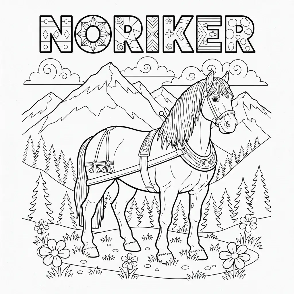 coloriage cheval noriker