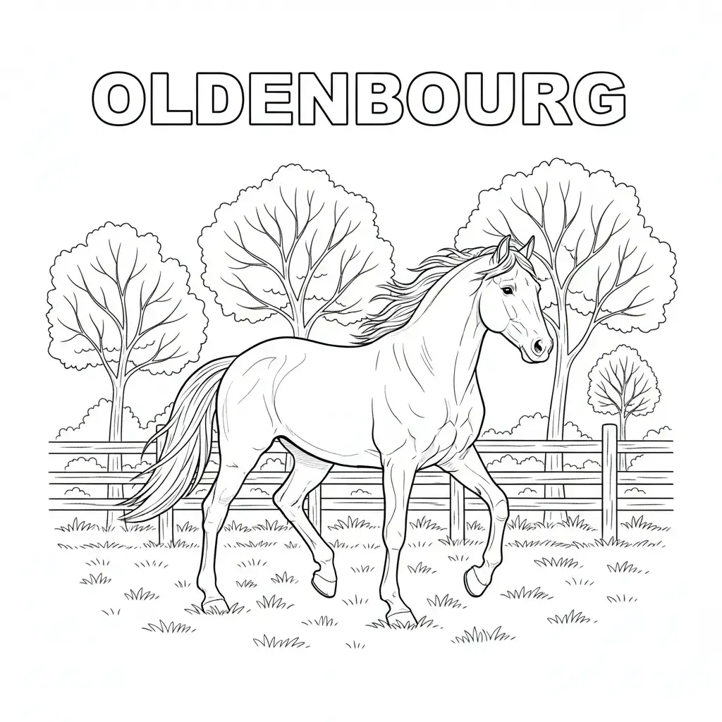 coloriage cheval oldenbourg
