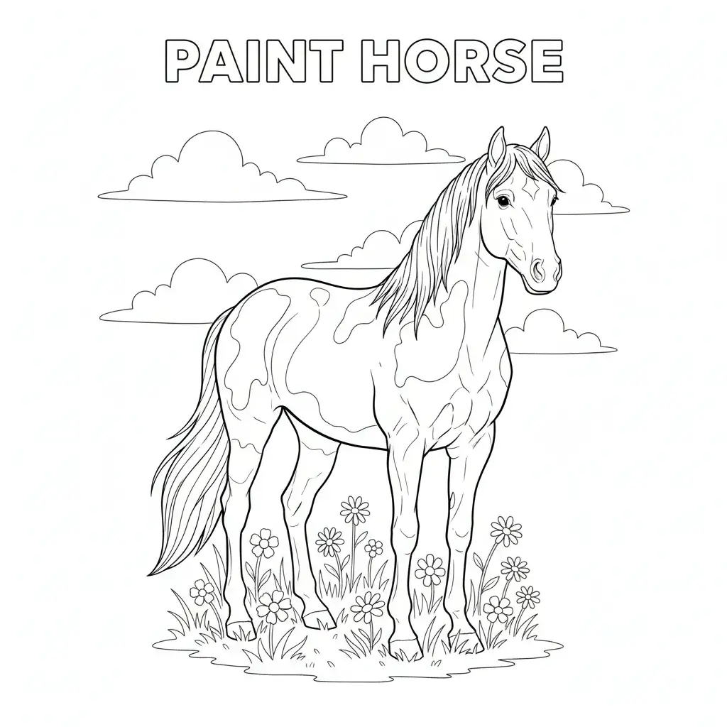 coloriage cheval paint horse