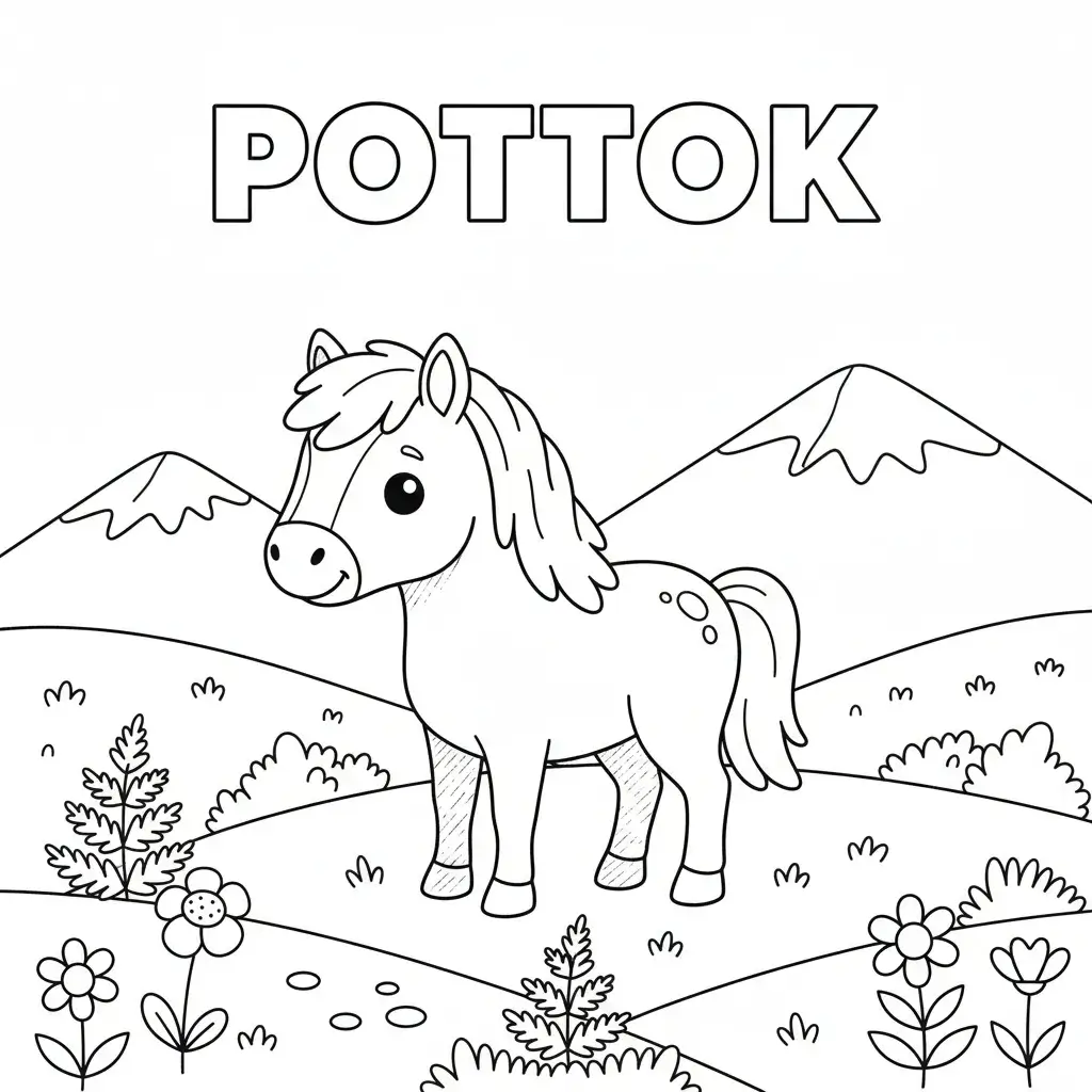 coloriage cheval pottok