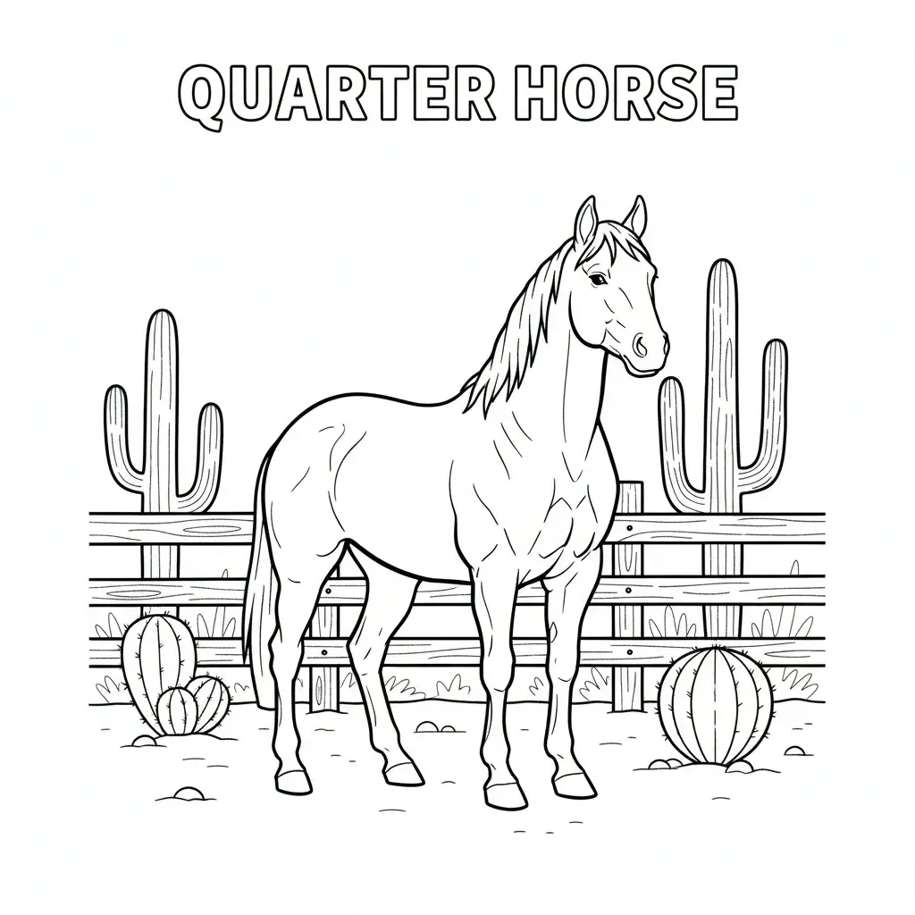 coloriage cheval quarter horse