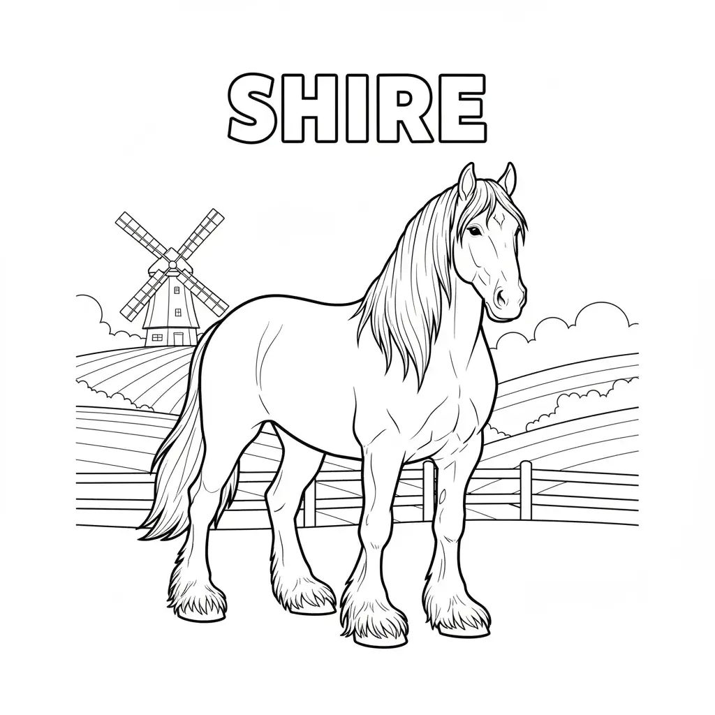 coloriage cheval shire